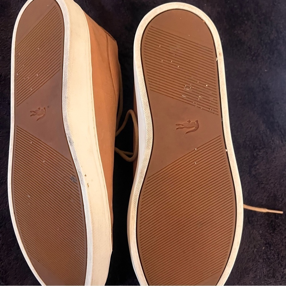Lacoste Men’s unlined L12.12 sneaker Tan size 11.5 leather​​​​​​ - Picture 8 of 10